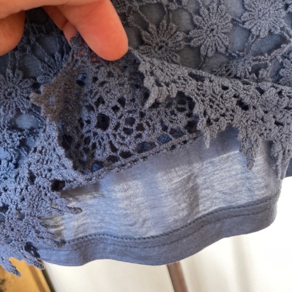 Cotton lace sleeveless top, lined with Tencel knit, invisible side zipper, M - Picture 5 of 10